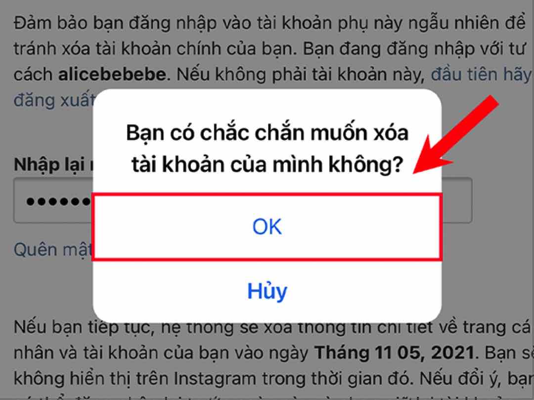 Cách xóa tài khoản Instagram tạm thời trên điện thoại