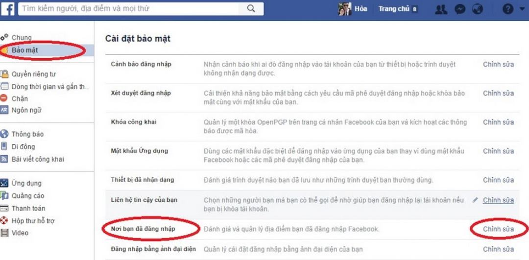 Đăng xuất Facebook từ xa