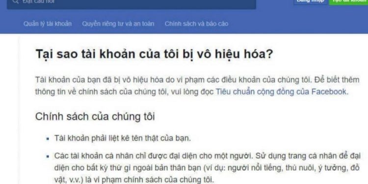 Lấy lại tài khoản Facebook bị vô hiệu hóa có được hay không?