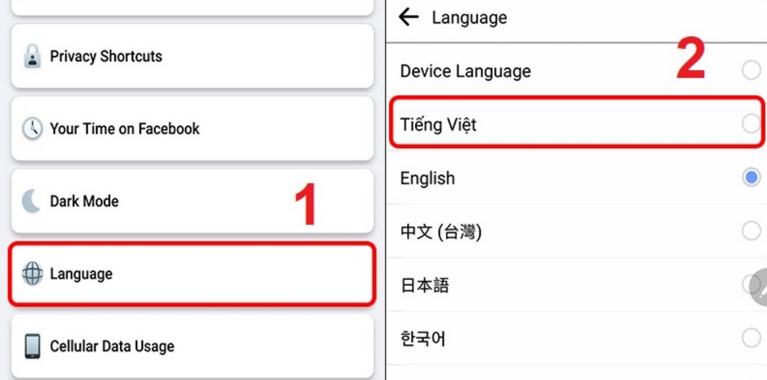 Cách cài đặt Facebook tiếng Việt trên máy tính và điện thoại