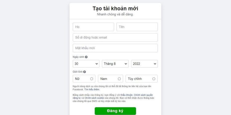 Đăng ký Facebook bằng Gmail trên máy tính và điện thoại